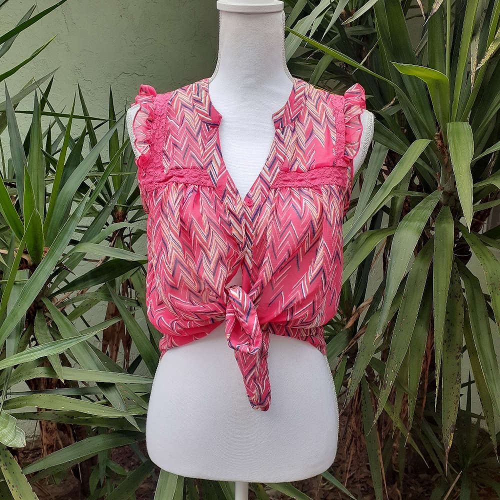 Pink Boho Western Top